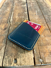 Load image into Gallery viewer, The Hunter Cardholder (Navy &amp; Cognac Italian) Discounted Old Stock
