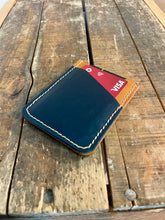 Load image into Gallery viewer, The Hunter Cardholder (Navy &amp; Cognac Italian) Discounted Old Stock
