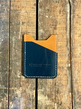 Load image into Gallery viewer, The Hunter Cardholder (Navy &amp; Cognac Italian) Discounted Old Stock
