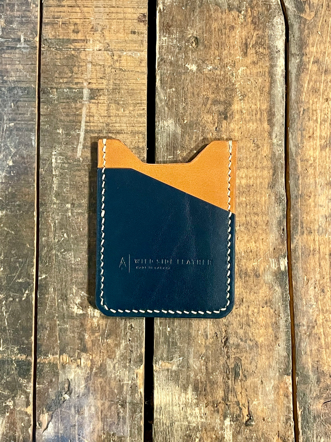 The Hunter Cardholder (Navy & Cognac Italian) Discounted Old Stock